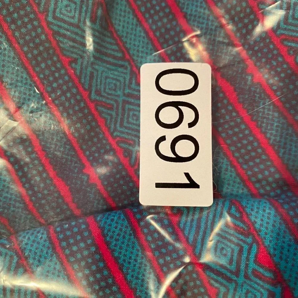 0691 LulaRoe Kids Leggings Lg/Xl Hunter Green and Red Diagonal Stripes New